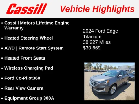 Another view of 2024 Ford Edge Titanium for sale in Cedar Rapids, IA at Cassill Motors