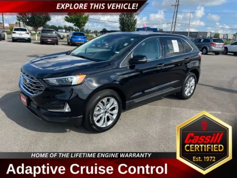 Black 2022 Ford Edge Titanium for sale in Cedar Rapids, IA