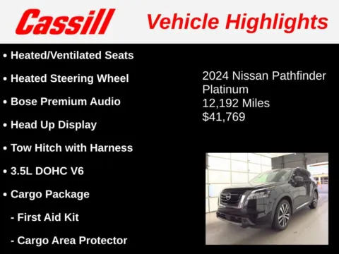 Another view of 2024 Nissan Pathfinder Platinum for sale in Cedar Rapids, IA at Cassill Motors