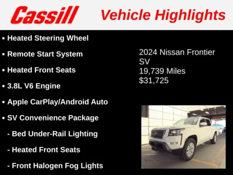 Another view of 2024 Nissan Frontier SV for sale in Cedar Rapids, IA at Cassill Motors