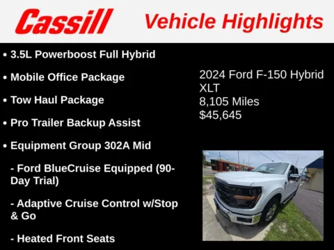 Another view of 2024 Ford F-150 XLT for sale in Cedar Rapids, IA at Cassill Motors