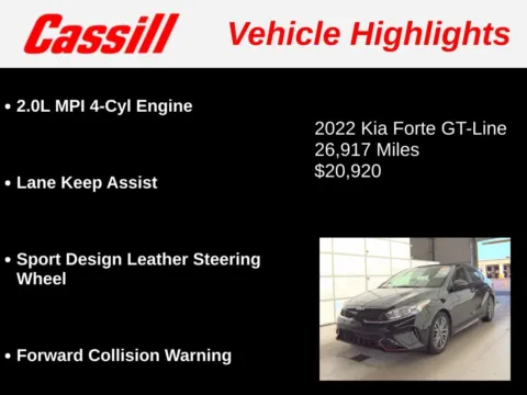 Another view of 2022 Kia Forte GT-Line for sale in Cedar Rapids, IA at Cassill Motors