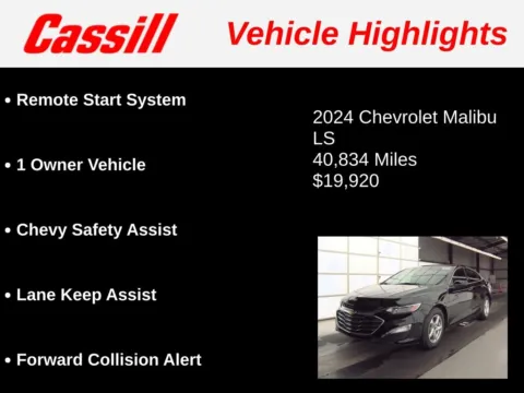 Another view of 2024 Chevrolet Malibu LS for sale in Cedar Rapids, IA at Cassill Motors