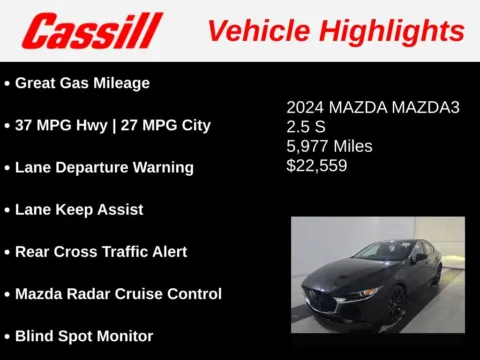 Another view of 2024 Mazda Mazda3 2.5 S Select Sport for sale in Cedar Rapids, IA at Cassill Motors