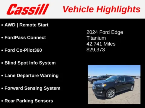 Another view of 2024 Ford Edge Titanium for sale in Cedar Rapids, IA at Cassill Motors