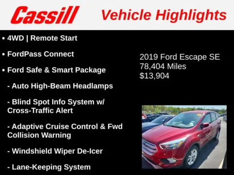 Another view of 2019 Ford Escape SE for sale in Cedar Rapids, IA at Cassill Motors