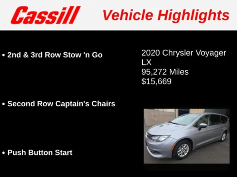 Another view of 2020 Chrysler Voyager LX for sale in Cedar Rapids, IA at Cassill Motors