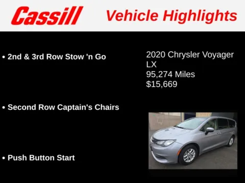 Another view of 2020 Chrysler Voyager LX for sale in Cedar Rapids, IA at Cassill Motors