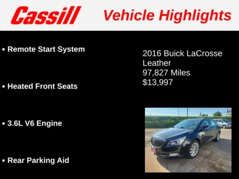 Another view of 2016 Buick LaCrosse Leather Group for sale in Cedar Rapids, IA at Cassill Motors