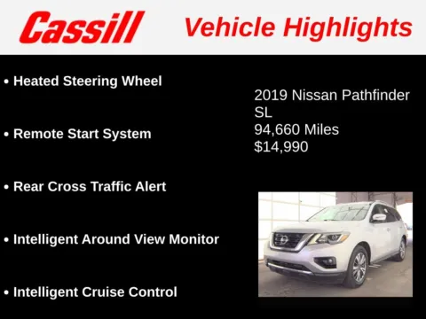 Another view of 2019 Nissan Pathfinder SL for sale in Cedar Rapids, IA at Cassill Motors