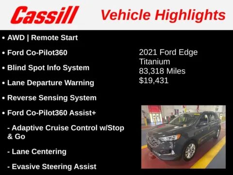 Another view of 2021 Ford Edge Titanium for sale in Cedar Rapids, IA at Cassill Motors
