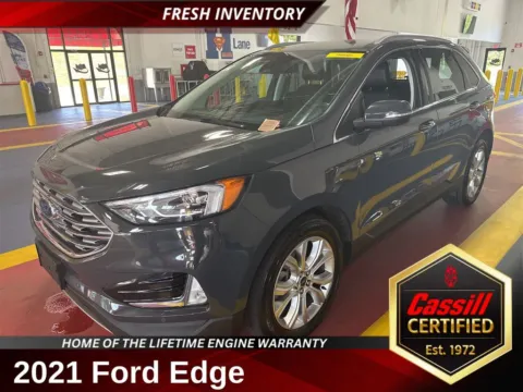 Gray 2021 Ford Edge Titanium for sale in Cedar Rapids, IA