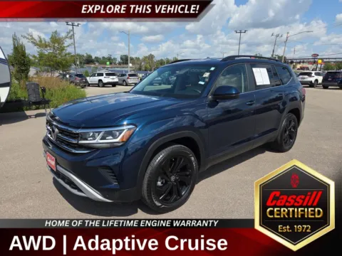 Blue 2022 Volkswagen Atlas 3.6L V6 SE w/Technology for sale in Cedar Rapids, IA
