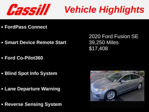 Another view of 2020 Ford Fusion SE for sale in Cedar Rapids, IA at Cassill Motors