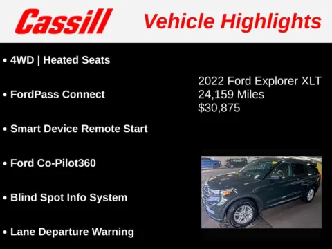 Another view of 2022 Ford Explorer XLT for sale in Cedar Rapids, IA at Cassill Motors