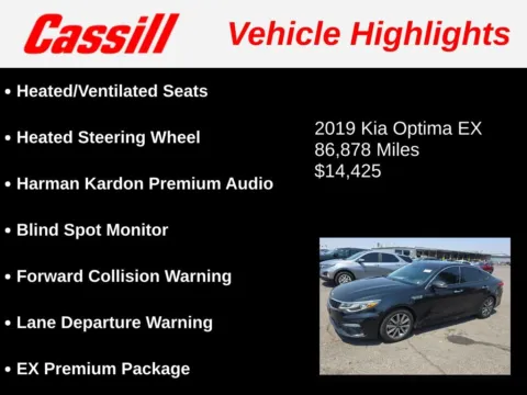 Another view of 2019 Kia Optima EX for sale in Cedar Rapids, IA at Cassill Motors