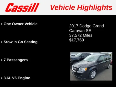 Another view of 2017 Dodge Grand Caravan SE for sale in Cedar Rapids, IA at Cassill Motors