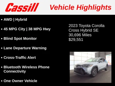Another view of 2023 Toyota Corolla Cross Hybrid SE for sale in Cedar Rapids, IA at Cassill Motors
