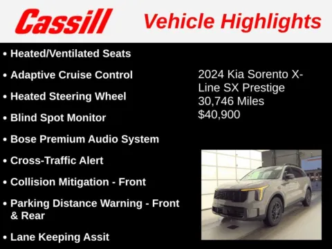 Another view of 2024 Kia Sorento X-Line SX Prestige for sale in Cedar Rapids, IA at Cassill Motors