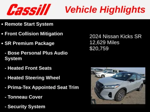 Another view of 2024 Nissan Kicks SR for sale in Cedar Rapids, IA at Cassill Motors