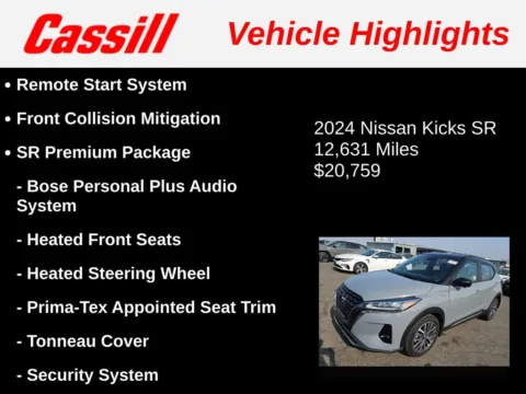 Another view of 2024 Nissan Kicks SR for sale in Cedar Rapids, IA at Cassill Motors