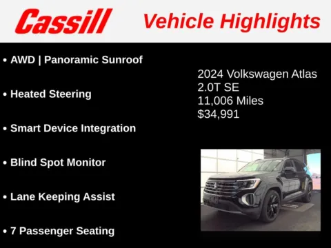 Another view of 2024 Volkswagen Atlas 2.0T SE w/Technology for sale in Cedar Rapids, IA at Cassill Motors