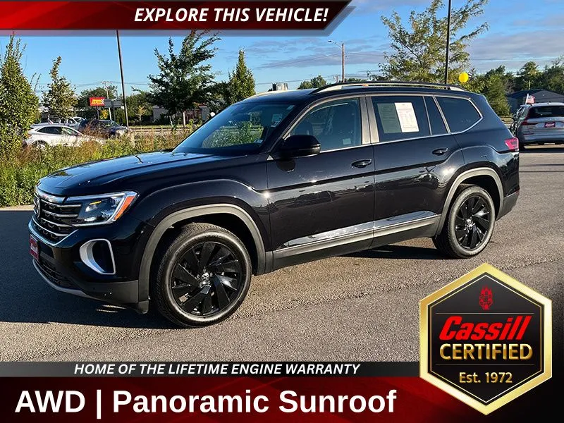 Black 2024 Volkswagen Atlas 2.0T SE w/Technology for sale in Cedar Rapids, IA