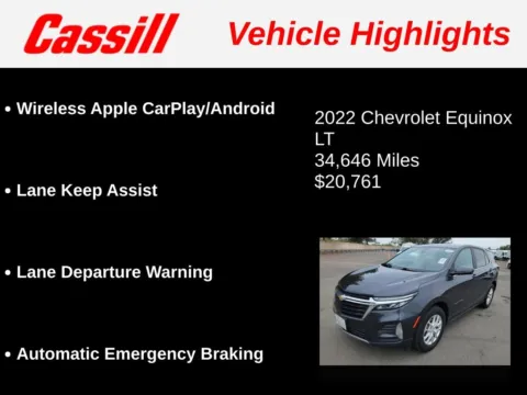 Another view of 2022 Chevrolet Equinox LT for sale in Cedar Rapids, IA at Cassill Motors