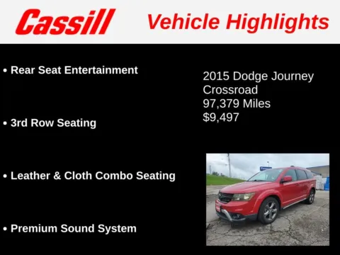 Another view of 2015 Dodge Journey Crossroad for sale in Cedar Rapids, IA at Cassill Motors
