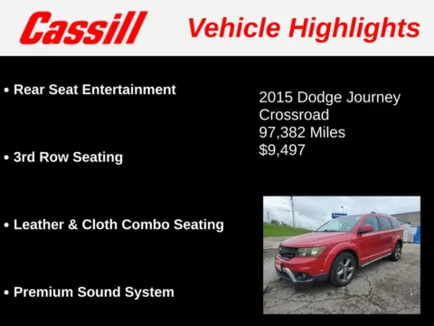 Another view of 2015 Dodge Journey Crossroad for sale in Cedar Rapids, IA at Cassill Motors