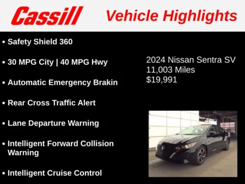 Another view of 2024 Nissan Sentra SV for sale in Cedar Rapids, IA at Cassill Motors