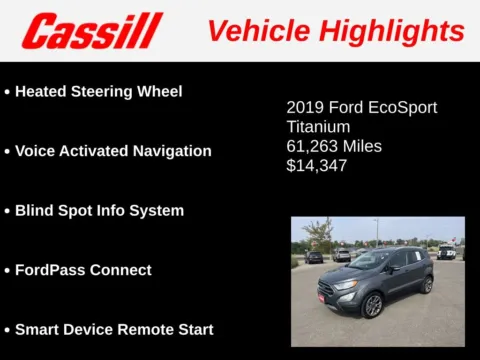 Another view of 2019 Ford EcoSport Titanium for sale in Cedar Rapids, IA at Cassill Motors