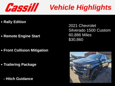 Another view of 2021 Chevrolet Silverado 1500 Custom for sale in Cedar Rapids, IA at Cassill Motors