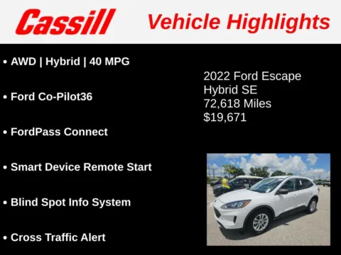 Another view of 2022 Ford Escape Hybrid SE for sale in Cedar Rapids, IA at Cassill Motors