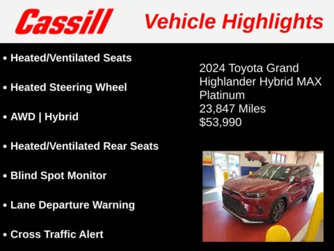 Another view of 2024 Toyota Grand Highlander Hybrid MAX Platinum for sale in Cedar Rapids, IA at Cassill Motors
