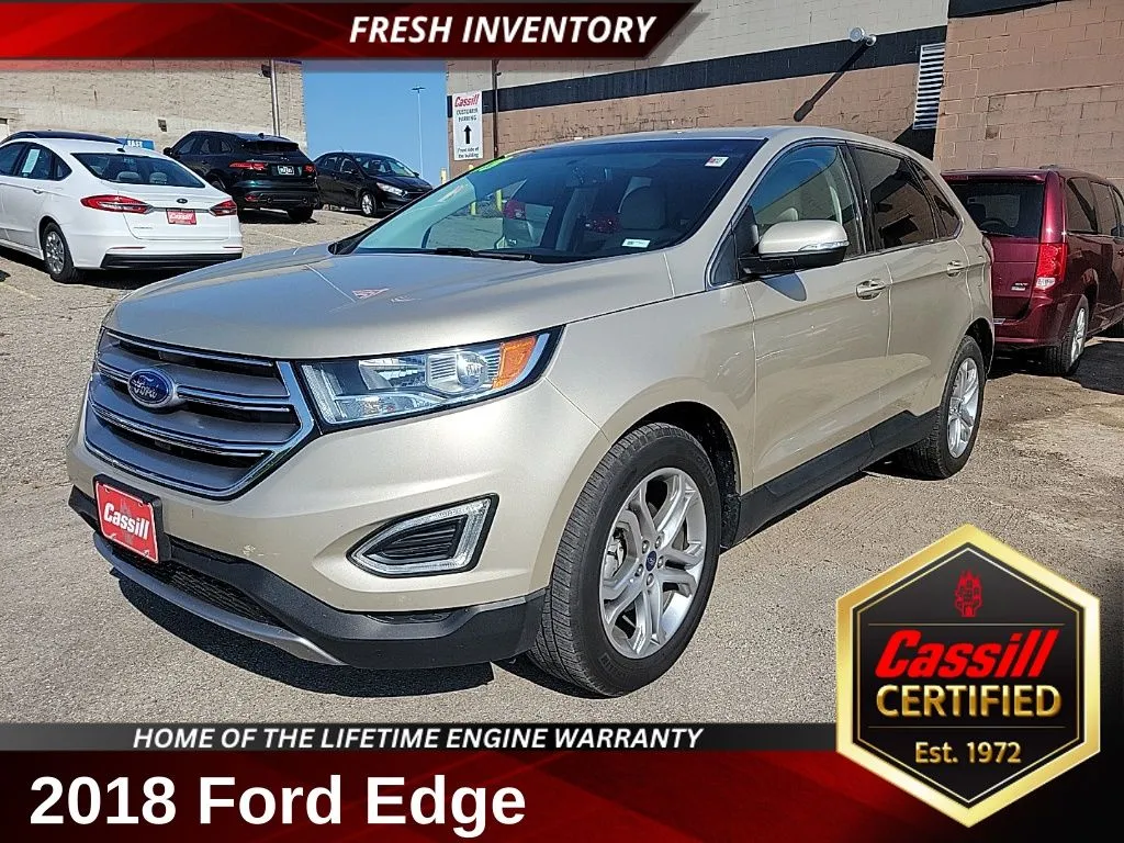 White 2018 Ford Edge Titanium for sale in Cedar Rapids, IA