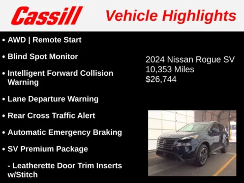 Another view of 2024 Nissan Rogue SV for sale in Cedar Rapids, IA at Cassill Motors