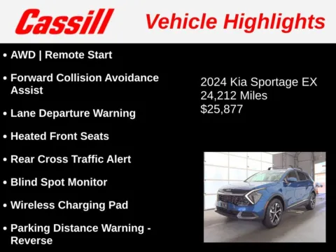 Another view of 2024 Kia Sportage EX for sale in Cedar Rapids, IA at Cassill Motors