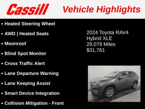 Another view of 2024 Toyota RAV4 Hybrid XLE for sale in Cedar Rapids, IA at Cassill Motors