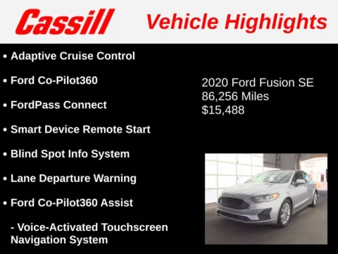 Another view of 2020 Ford Fusion SE for sale in Cedar Rapids, IA at Cassill Motors
