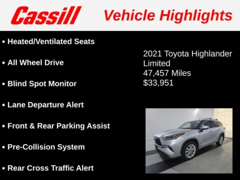 Another view of 2021 Toyota Highlander Limited for sale in Cedar Rapids, IA at Cassill Motors