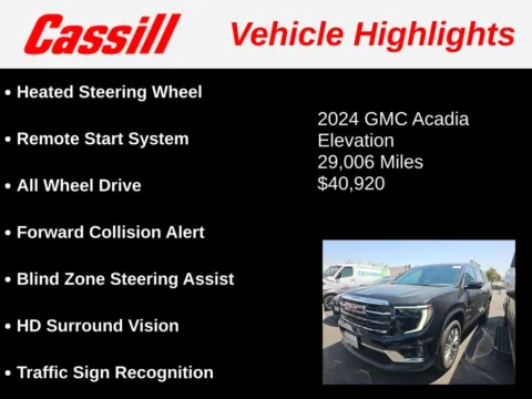Another view of 2024 GMC Acadia Elevation for sale in Cedar Rapids, IA at Cassill Motors