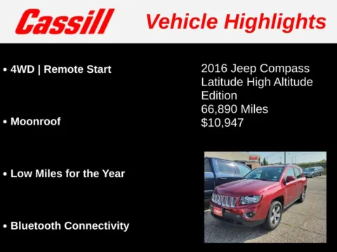Another view of 2016 Jeep Compass High Altitude for sale in Cedar Rapids, IA at Cassill Motors