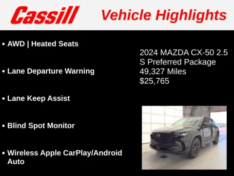 Another view of 2024 Mazda CX-50 2.5 S Preferred Package for sale in Cedar Rapids, IA at Cassill Motors