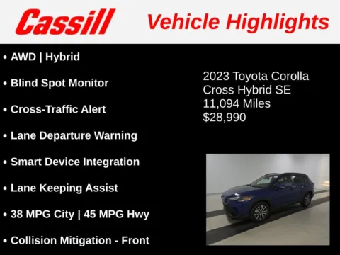 Another view of 2023 Toyota Corolla Cross Hybrid SE for sale in Cedar Rapids, IA at Cassill Motors