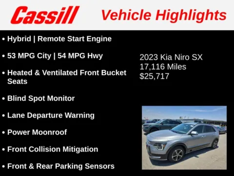Another view of 2023 Kia Niro SX for sale in Cedar Rapids, IA at Cassill Motors