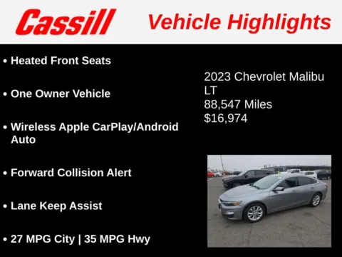 Another view of 2023 Chevrolet Malibu LT for sale in Cedar Rapids, IA at Cassill Motors