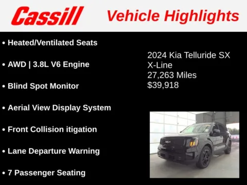 Another view of 2024 Kia Telluride SX X-Line for sale in Cedar Rapids, IA at Cassill Motors