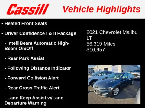 Another view of 2021 Chevrolet Malibu LT for sale in Cedar Rapids, IA at Cassill Motors