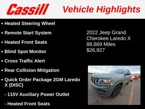 Another view of 2022 Jeep Grand Cherokee WK Laredo X for sale in Cedar Rapids, IA at Cassill Motors